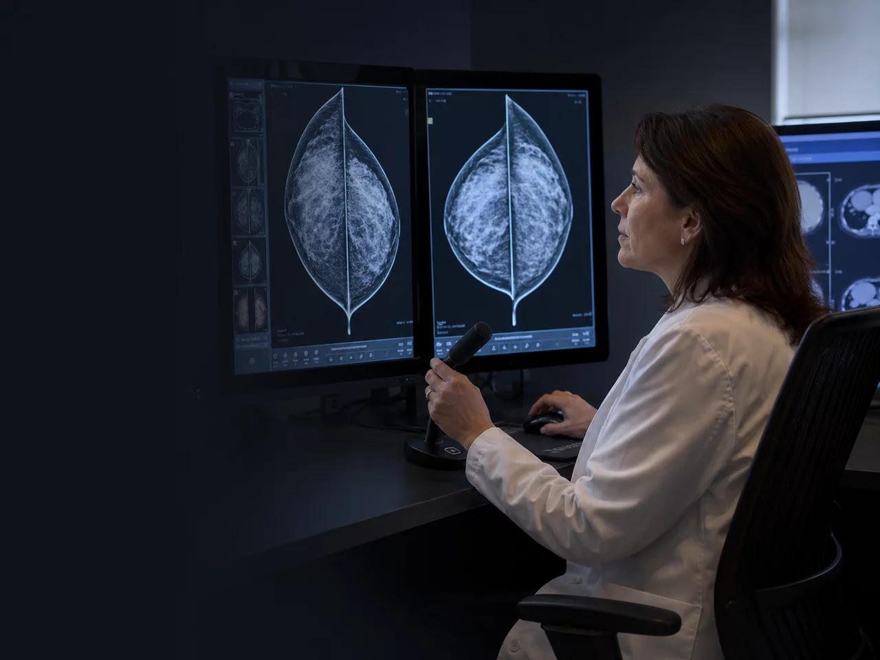 Radiology team using the SiriusRAD platform
